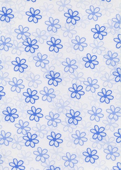Printed Card A4 - Flowers Large - Blue